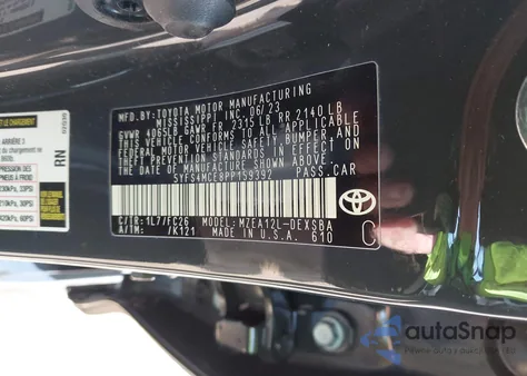 2023 Toyota Corolla Se z USA, uszkodzony, nr VIN 5YFS4MCE8PP159392